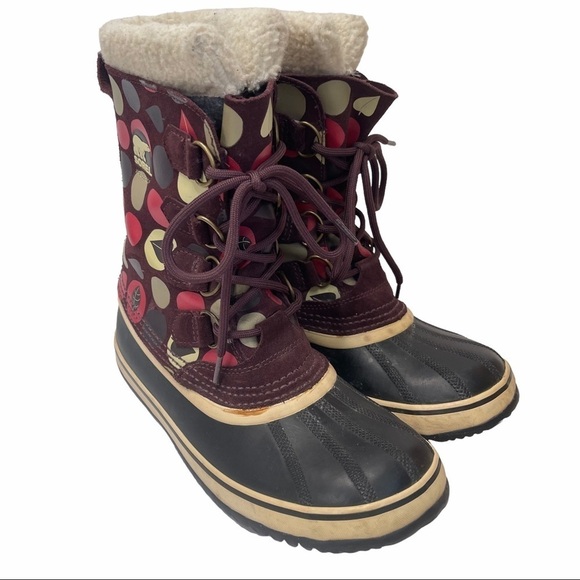 Sorel Women's Size 8 Purple Winter Faux Fur Lined Winter Boots NL1557-207 - Picture 6 of 15